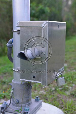Animal detection system sensor (infrared break-the-beam manufactured by SIMREX, installed by Transcore, Tamiami Trail, US Hwy 41, Florida, USA