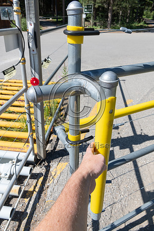 Electrified barrier to keep bears out of a campground, Lake Loui