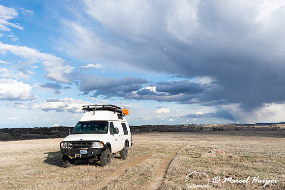 4x4 Camper van on the prairie, Montana