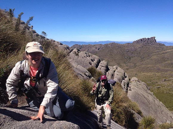 Bethanie Walder and Marcel Huijser climb up the rocks of Rock formations of Pico das Agulhas Negras (Black Needles Peak), Itatiaia National Park, Rio de Janeiro State, Brazil (2)