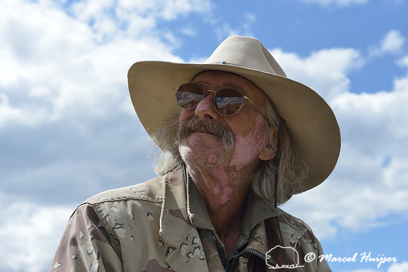 Dean Grow, ranch hand, looks after cattle, near Bannack, Montana, USA