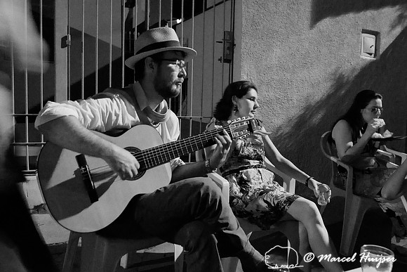 Making music and having pastéis and beer at a local place, Monte Alegre, Piracicaba, São Paulo, Brazil