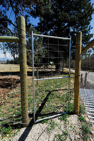 Gate next to a wildlife, near Victor, Montana, USA