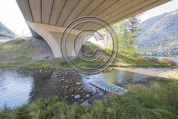 Wildlife underpass for bighorn sheep, Hwy 3, Crowsnest Pass, Alb