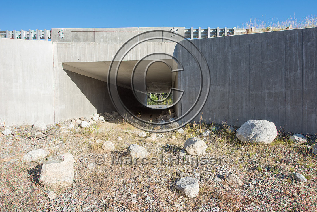 Boulders block access to unauthorized vehicles at wildlife under