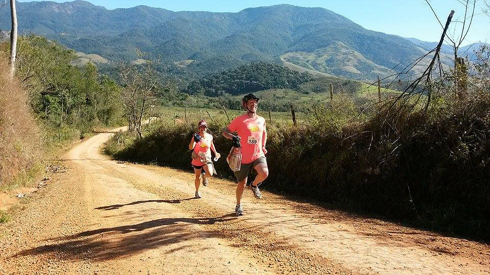Marcel Huijser and Bethanie Walder participating in the Adventure Camp Race , photo made by another participant