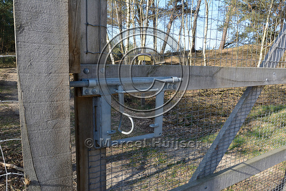 Gate to allow access through fence, south of Otterlo, The Netherlands