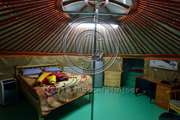Inside a ger at the Oyu Tolgoy mine site, Mongolia