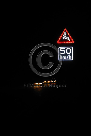 Animal detection system at night, Harderwijk, The Netherlands
