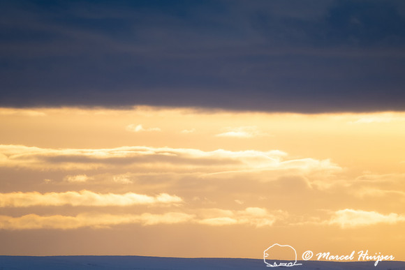 Sunrise over snowy wheatfields, Alberta, Canada