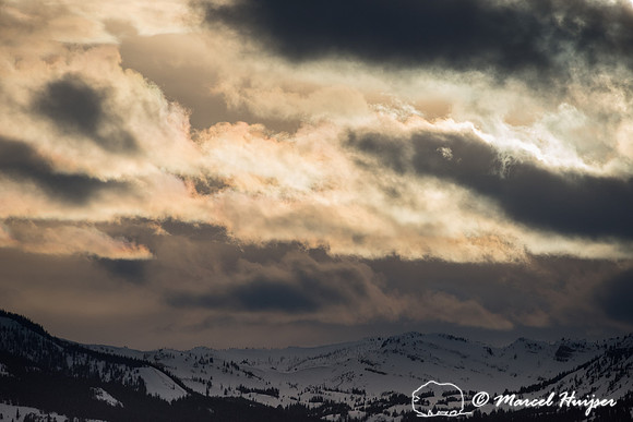 Sunset over the mountains, Wyoming, USA