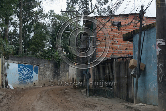 Favela with illegal houses (slums), Greater São Paulo, Brazil