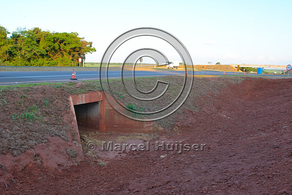 Box culvert for wildlife, SP-270, about 70 km south east from Presidente Prudente, São Paulo, Brazil