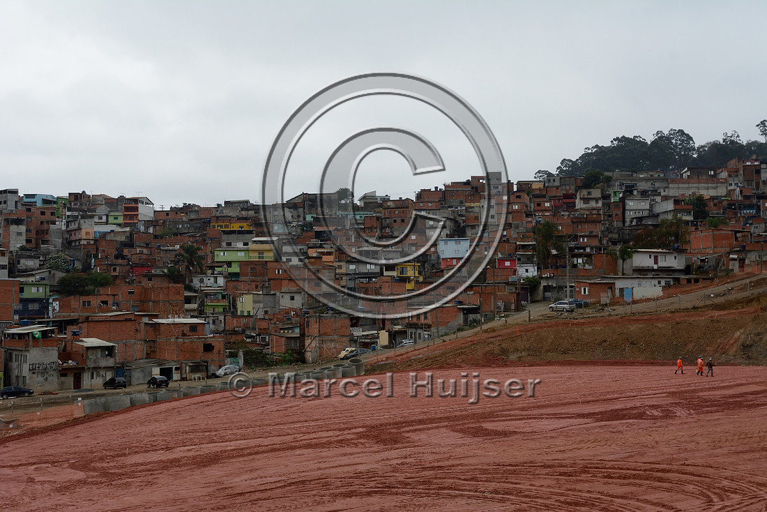 Favela with illegal houses (slums), Greater São Paulo, Brazil
